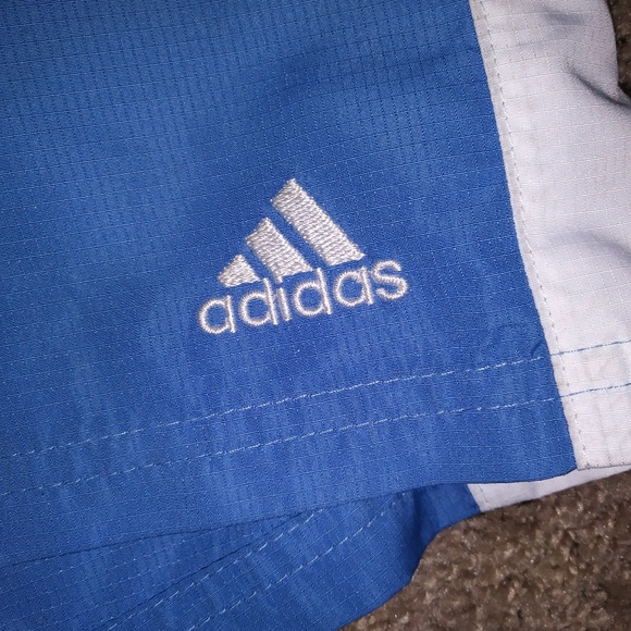 Blue and white adidas running shorts - Picture 2 of 2